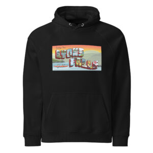 Unisex eco raglan hoodie: Lyons Falls