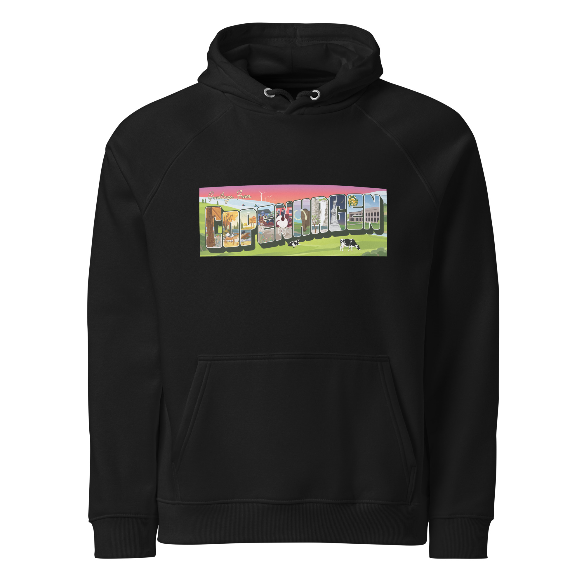 Unisex eco raglan hoodie: Copenhagen